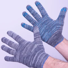 Перчатки пвх точка 4-х нитка лайт, графит