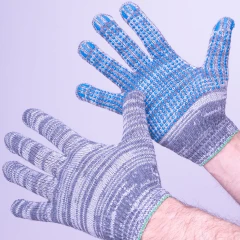 Перчатки пвх точка 5-ти нитка лайт, графит