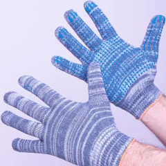 Перчатки пвх точка 5-ти нитка профи, графит