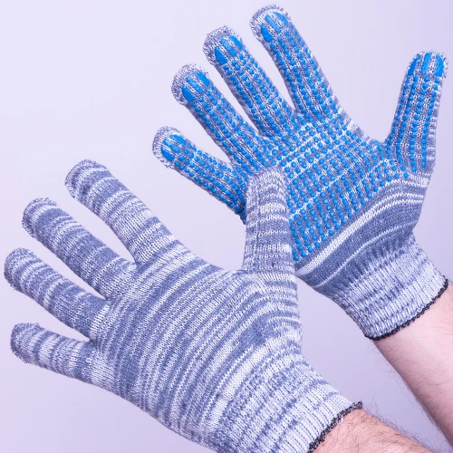 Перчатки пвх точка 6-ти нитка лайт, графит