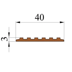 Противоскользящая тактильная направляющая полоса 40 мм без клеевого слоя, коричневый