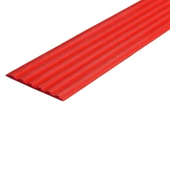 Противоскользящая тактильная направляющая полоса 40 мм без клеевого слоя, красный