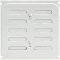 Решетка металлическая штампованная с заслонкой 160х160 белая