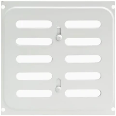 Решетка металлическая штампованная с заслонкой 200х200 белая