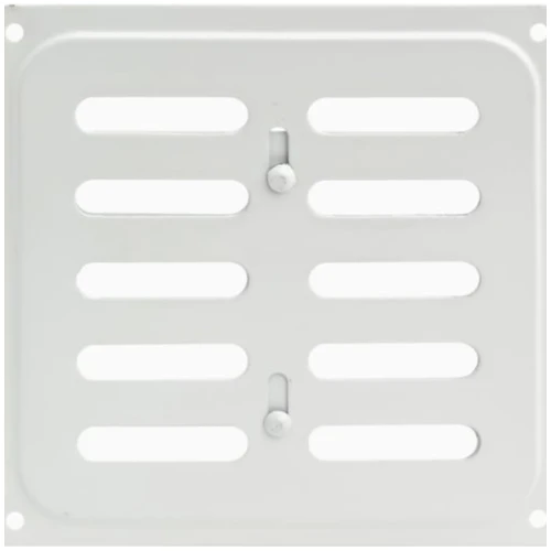 Решетка металлическая штампованная с заслонкой 200х200 белая