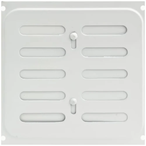 Решетка металлическая штампованная с заслонкой 200х200 белая