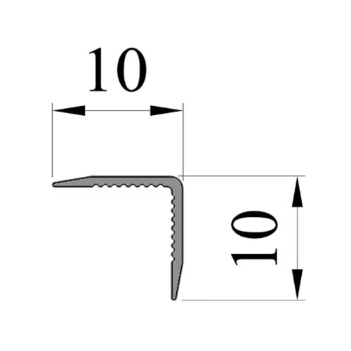 Алюминиевый отделочный уголок У-10х10 мм бронза матовая, 2,7м