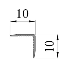 Алюминиевый отделочный уголок У-10х10 мм бежевый муар, 2,7м