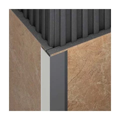 Алюминиевый отделочный уголок У-15х15 мм черный матовый, 2,7м