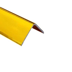 Алюминиевый отделочный уголок У-20х20 мм золото глянцевое, 2,7м