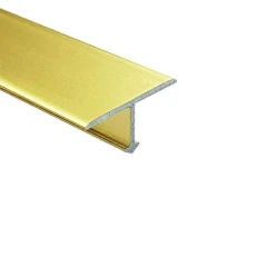 Алюминиевый Т-образный отделочный профиль Т15 золото матовое, 2,7м