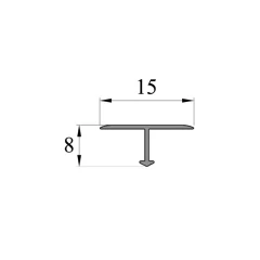 Алюминиевый Т-образный отделочный профиль Т15 бронза матовая, 2,7м