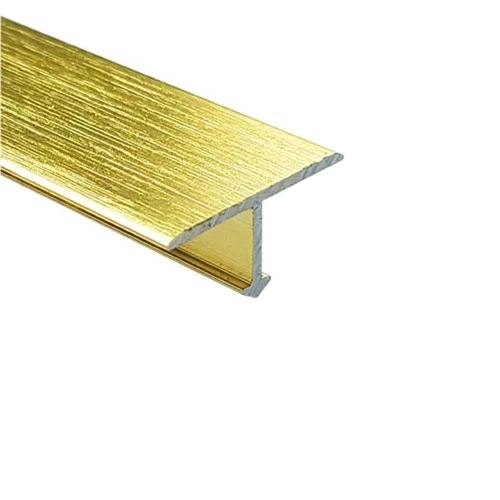 Алюминиевый Т-образный отделочный профиль Т19 золото брашированное, 2,7м