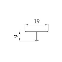 Алюминиевый Т-образный отделочный профиль Т19 шампань матовая, 2,7м