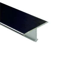 Алюминиевый Т-образный отделочный профиль Т19 черный глянцевый, 2,7м