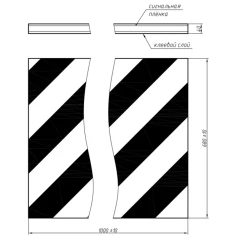 Отбойник настенный (парковочный мат) ДС-ВП-5, 1000х670х38 мм