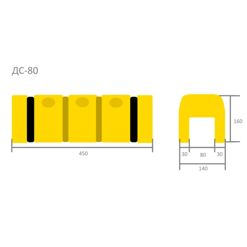 Демпфер защитный для стоек стеллажей ДС-80