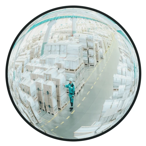 Зеркало для склада круглое на шарниром креплении 900 мм