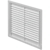 Решетка вентиляционная пластиковая без рамки с сеткой 250x250 ABS, белый