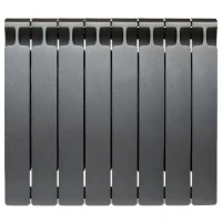 Биметаллический радиатор Rifar Monolit 500x8 секций, боковое подкл-е, титан