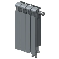 Биметаллический радиатор Rifar Monolit Ventil 500x4 секции, правое подкл-е, титан