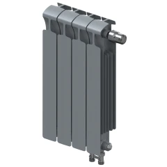 Биметаллический радиатор Rifar Monolit Ventil 500x4 секции, правое подкл-е, титан