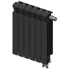 Биметаллический радиатор Rifar Monolit Ventil 500x6 секций, правое подкл-е, антрацит