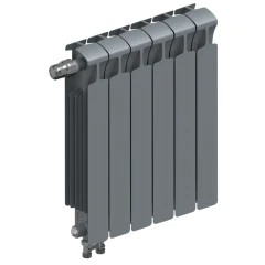 Биметаллический радиатор Rifar Monolit Ventil 500x6 секций, левое подкл-е, титан