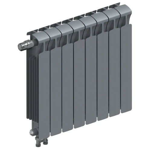 Биметаллический радиатор Rifar Monolit Ventil 500x8 секций, левое подкл-е, титан