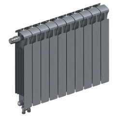 Биметаллический радиатор Rifar Monolit Ventil 500x10 секций, левое подкл-е, титан
