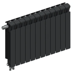 Биметаллический радиатор Rifar Monolit Ventil 500x12 секций, левое подкл-е, антрацит