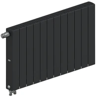 Биметаллический радиатор Rifar SUPReMO Ventil 500x12 секций, левое подкл-е, антрацит