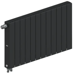 Биметаллический радиатор Rifar SUPReMO Ventil 500x12 секций, левое подкл-е, антрацит