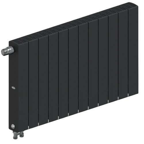 Биметаллический радиатор Rifar SUPReMO Ventil 500x12 секций, левое подкл-е, антрацит