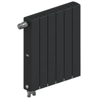 Биметаллический радиатор Rifar SUPReMO Ventil 500x6 секций, левое подкл-е, антрацит