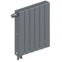 Биметаллический радиатор Rifar SUPReMO Ventil 500x6 секций, левое подкл-е, титан