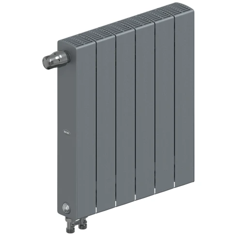 Биметаллический радиатор Rifar SUPReMO Ventil 500x6 секций, левое подкл-е, титан