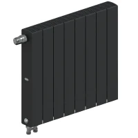 Биметаллический радиатор Rifar SUPReMO Ventil 500x8 секций, левое подкл-е, антрацит