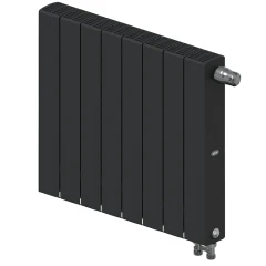 Биметаллический радиатор Rifar SUPReMO Ventil 500x8 секций, правое подкл-е, антрацит