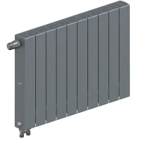 Биметаллический радиатор Rifar SUPReMO Ventil 500x10 секций, левое подкл-е, титан