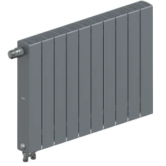 Биметаллический радиатор Rifar SUPReMO Ventil 500x10 секций, левое подкл-е, титан