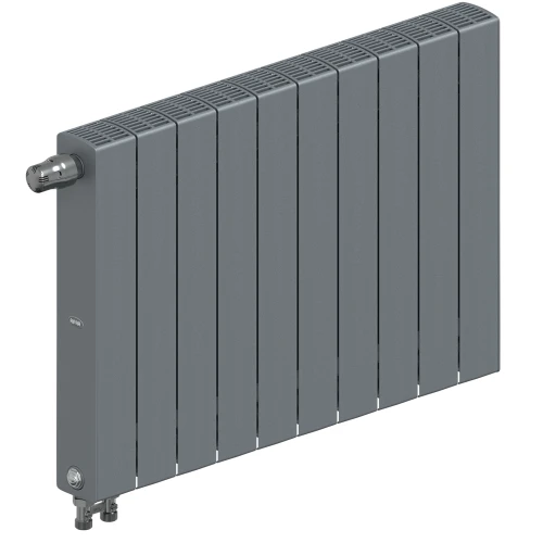 Биметаллический радиатор Rifar SUPReMO Ventil 500x10 секций, левое подкл-е, титан