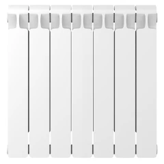 Биметаллический радиатор Rifar Monolit 500x7 секций, боковое подкл-е, белый