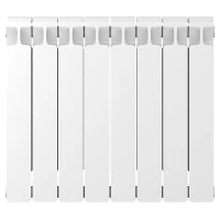 Биметаллический радиатор Rifar Monolit 500x8 секций, боковое подкл-е, белый