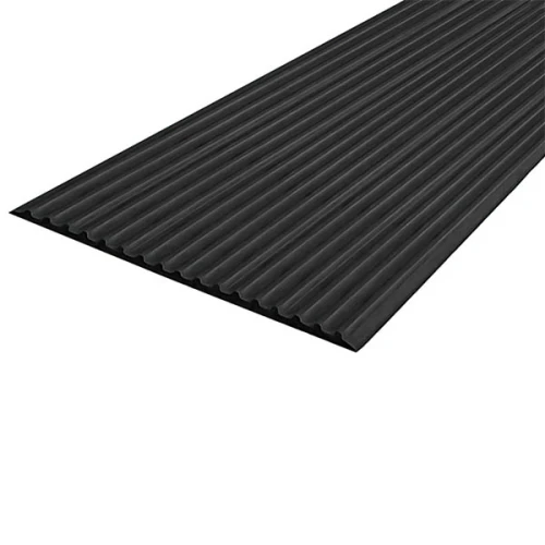 Противоскользящая тактильная направляющая полоса 80 мм, 5 м без клеевого слоя, черный