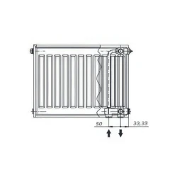 Стальной радиатор AXIS 22 Ventil 900x500, нижнее подкл-е