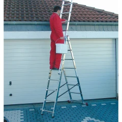 Лестница Corda трехсекционная универсальная 3х8 ступеней, с доп. функцией