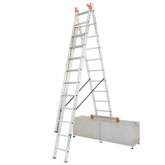 Лестница Tribilo трехсекционная универсальная 3х10 ступеней, с доп. функцией