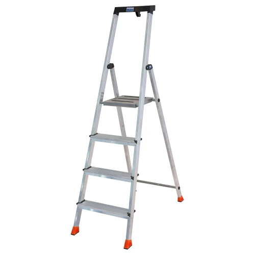 Стремянка Safety алюминиевая 4 ступени, с большой полкой