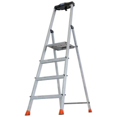 Стремянка Safety алюминиевая 4 ступени, с большой полкой